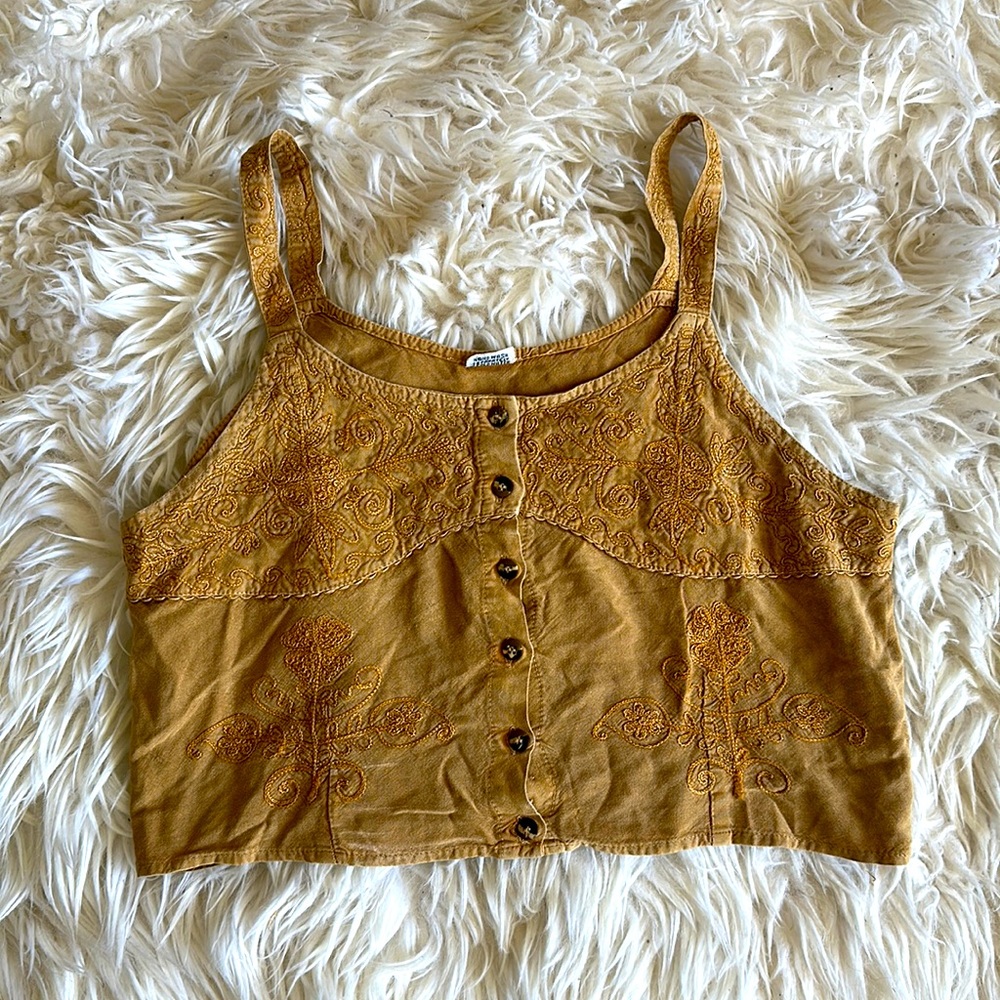 Embroidered Crop Top